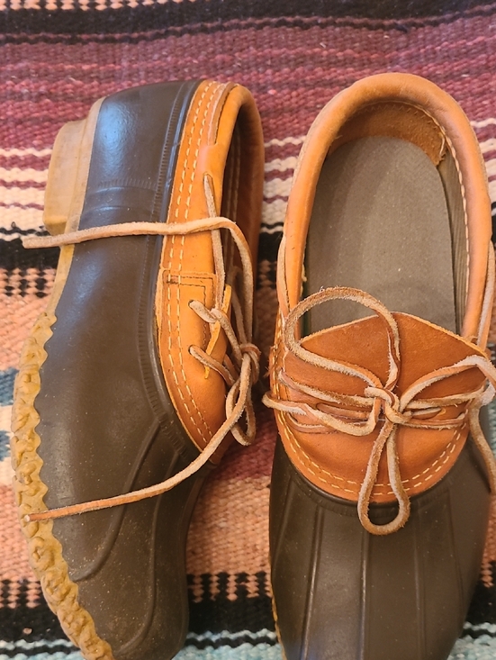 L.L. Bean Shoes - Vintage L.L. Bean Brown and Tan Boat Shoes Bean Boots, Duck Shoes Sz Womens 11